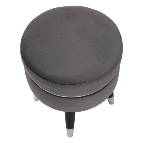 Tabouret Bas Mf457, Bois, Gris, 35x35x40,5 Cm