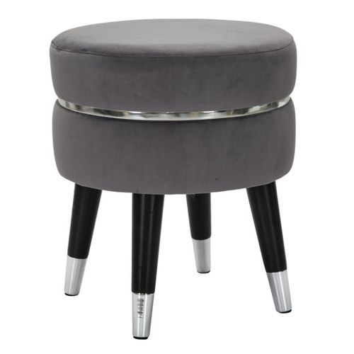 Tabouret Bas Mf457, Bois, Gris, 35x35x40,5 Cm