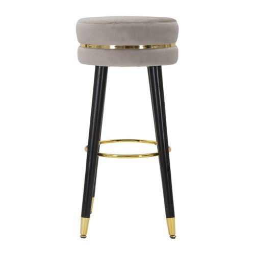 Tabouret Haut Mf437, Bois, Gris, 35x35x74 Cm