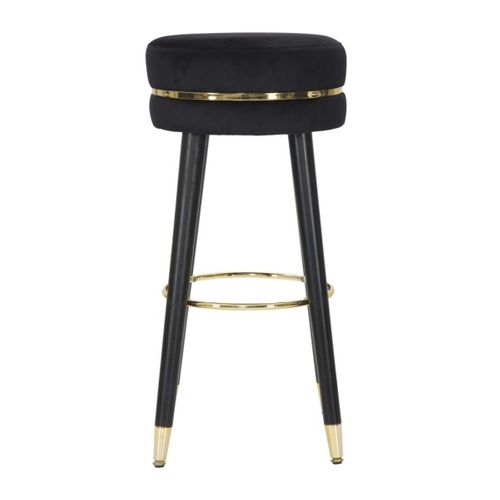 Tabouret Haut Mf438, Bois, Noir, 35x35x74 Cm