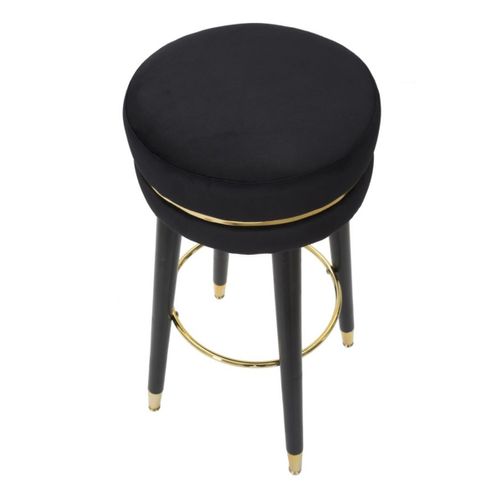 Tabouret Haut Mf438, Bois, Noir, 35x35x74 Cm