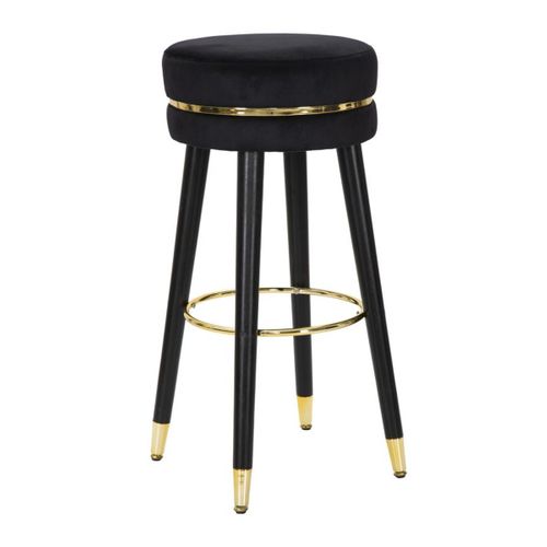 Tabouret Haut Mf438, Bois, Noir, 35x35x74 Cm
