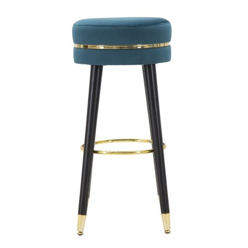 Tabouret Haut Mf439, Bois, Vert Canard, 35x35x74 Cm