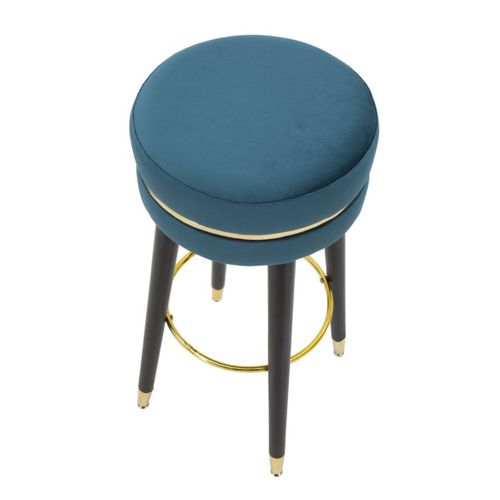 Tabouret Haut Mf439, Bois, Vert Canard, 35x35x74 Cm