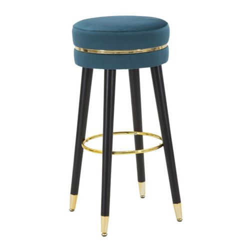 Tabouret Haut Mf439, Bois, Vert Canard, 35x35x74 Cm