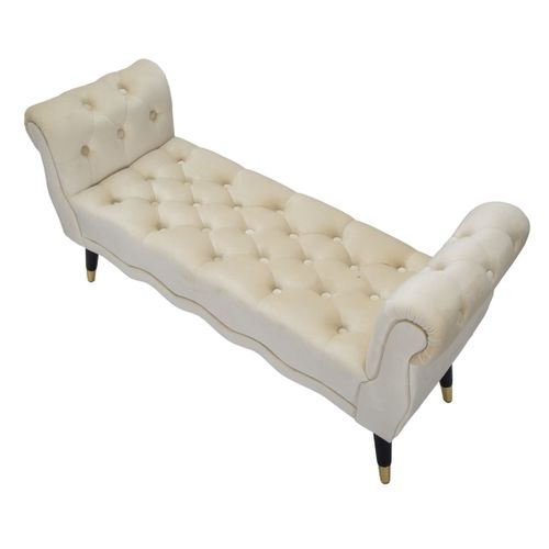 Banc Mf297, Bois, Beige, 120x40x60 Cm