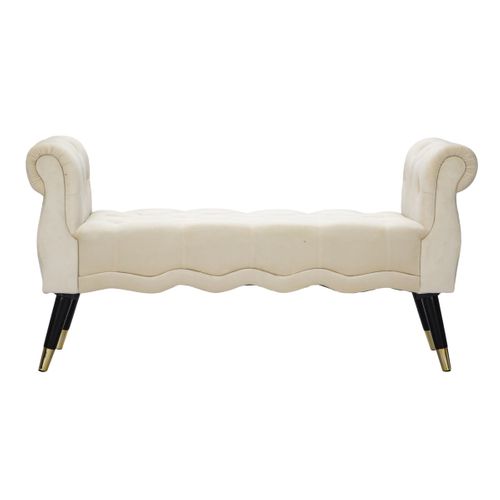 Banc Mf297, Bois, Beige, 120x40x60 Cm