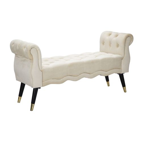 Banc Mf297, Bois, Beige, 120x40x60 Cm