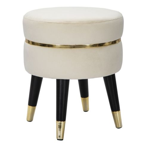 Tabouret Bas Mf458, Bois, Beige, 35x35x40,5 Cm