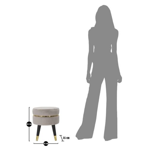 Tabouret Bas Mf456, Bois, Gris, 35x35x40,5 Cm