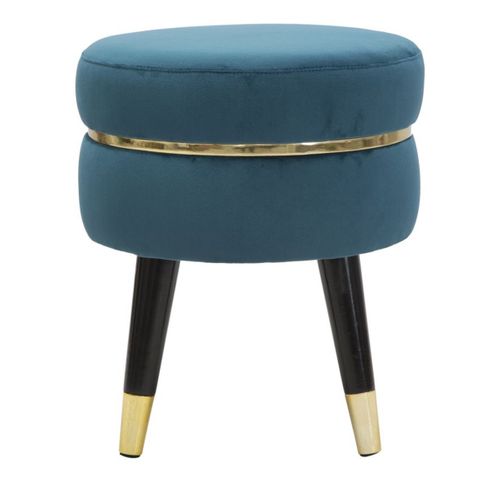 Tabouret Bas Mf459, Bois, Vert Canard, 35x35x40,5 Cm