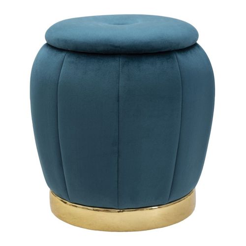 Pouf Mf357, Bois, Vert Canard, 43x43x43 Cm