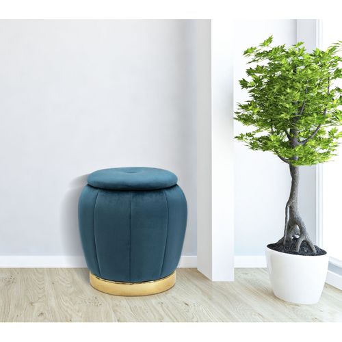 Pouf Mf357, Bois, Vert Canard, 43x43x43 Cm