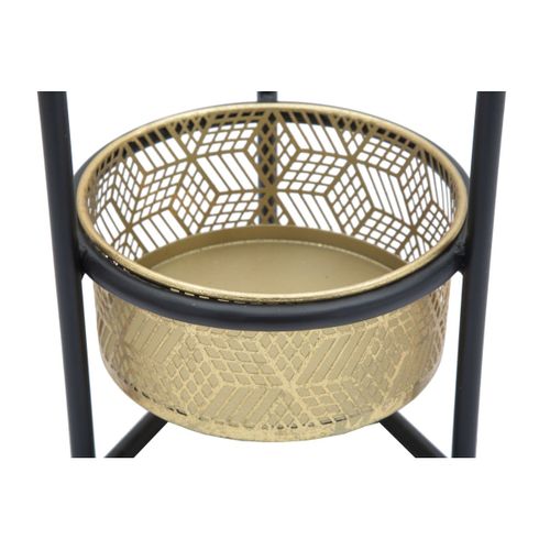 Cache Pot Mf685, Métal, Or, 23x23x80 Cm