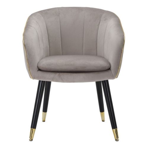 Fauteuil Mf316, Bois, Gris, 62x58x78 Cm