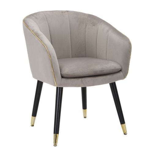 Fauteuil Mf316, Bois, Gris, 62x58x78 Cm