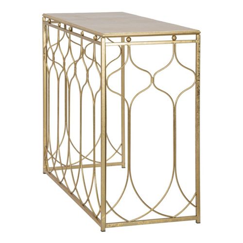 Table Console Mf613, Métal, Or, 96,5x41x78 Cm