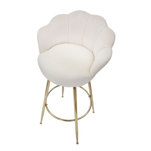Tabouret Haut Mf451, Métal, Beige, 55x53x110 Cm