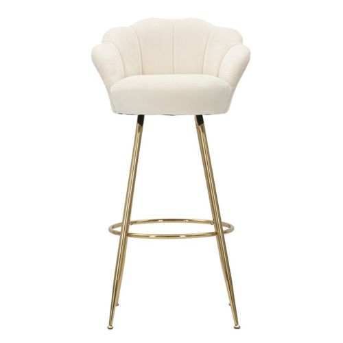 Tabouret Haut Mf451, Métal, Beige, 55x53x110 Cm