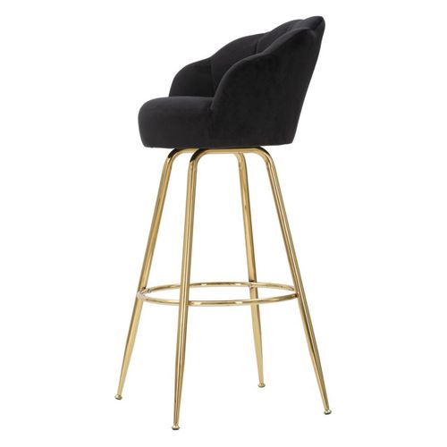 Tabouret Haut Mf452, Métal, Noir, 55x53x110 Cm