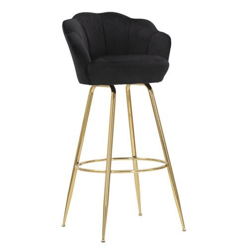 Tabouret Haut Mf452, Métal, Noir, 55x53x110 Cm