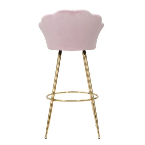 Tabouret Haut Mf453, Métal, Rose, 55x53x110 Cm