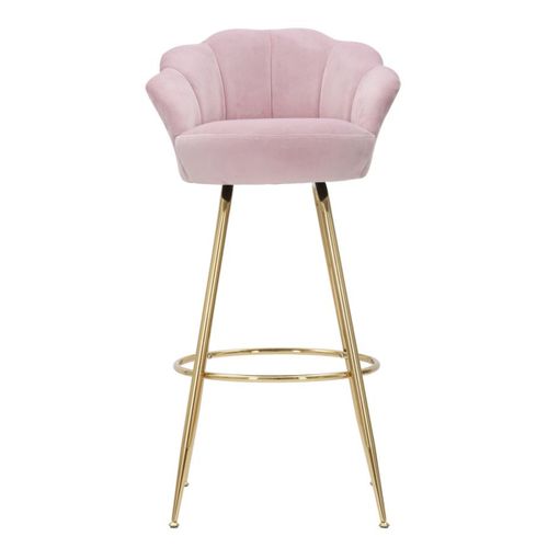 Tabouret Haut Mf453, Métal, Rose, 55x53x110 Cm