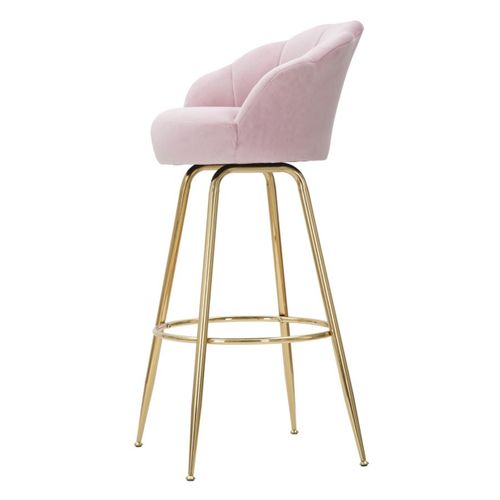 Tabouret Haut Mf453, Métal, Rose, 55x53x110 Cm