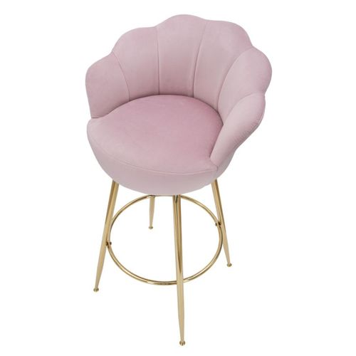 Tabouret Haut Mf453, Métal, Rose, 55x53x110 Cm