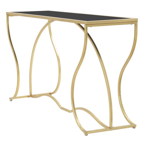 Table Console Mf626, Métal, Or, 130x40x75 Cm