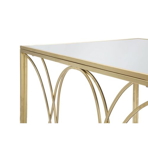 Table D'appoint Mf552, Métal, Or, 90x60x45 Cm