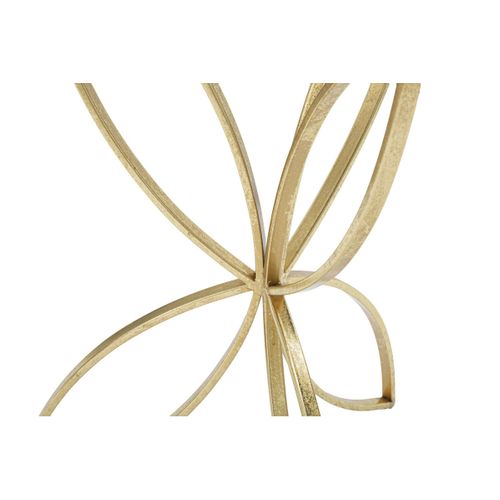 Table D'appoint Mf569, Métal, Or, 35x35x60 Cm