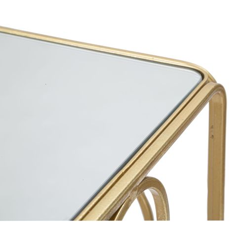 Table D'appoint Mf558, Métal, Or, 35x35x70 Cm