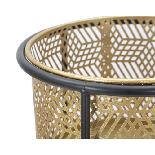 Lot De 2 Cache Pots Mf395, Métal, Or, 37x37x76 Cm