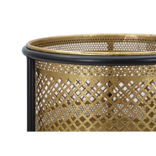 Cache Pot Mf686, Métal, Or, 25x25x50 Cm