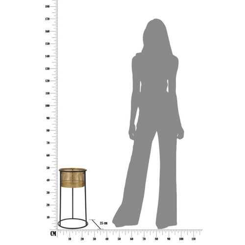Cache Pot Mf686, Métal, Or, 25x25x50 Cm