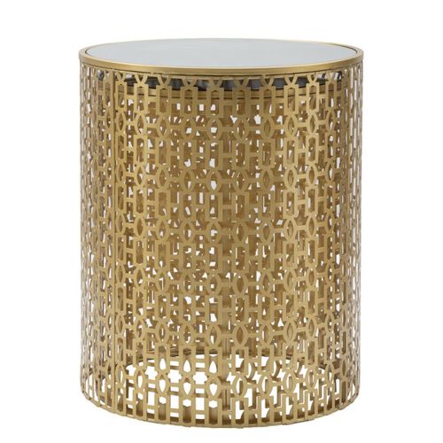 Table D'appoint Mf540, Métal, Or, 41x41x50 Cm