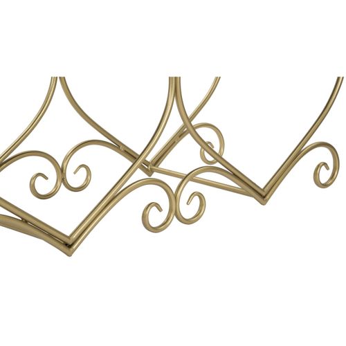 Banc Cœur 3, Métal, Or, 105x37,5x51,5 Cm