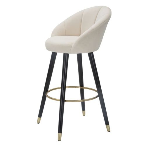 Tabouret Haut Mf429, Métal, Beige, 55x56x104 Cm