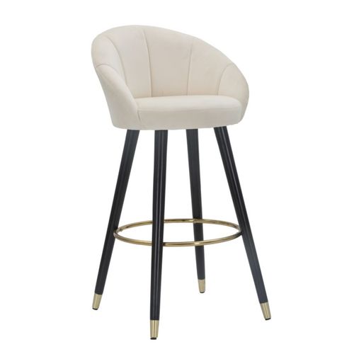 Tabouret Haut Mf429, Métal, Beige, 55x56x104 Cm