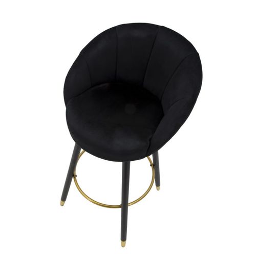 Tabouret Haut Mf430, Métal, Noir, 55x56x104 Cm