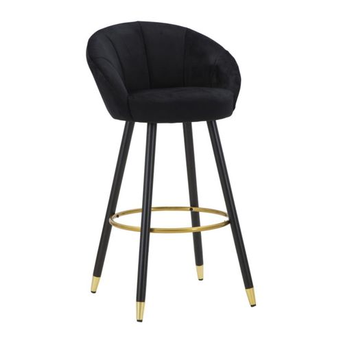 Tabouret Haut Mf430, Métal, Noir, 55x56x104 Cm