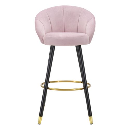 Tabouret Haut Mf431, Métal, Rose, 55x56x104 Cm