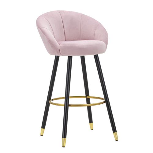 Tabouret Haut Mf431, Métal, Rose, 55x56x104 Cm