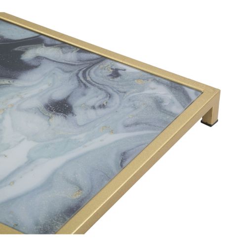 Table D'appoint Mf543, Métal, Or, 40x35x60 Cm