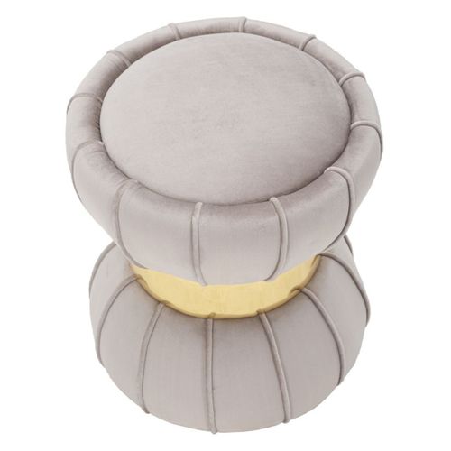 Pouf Mf359, Tissu, Gris, 40x40x44 Cm