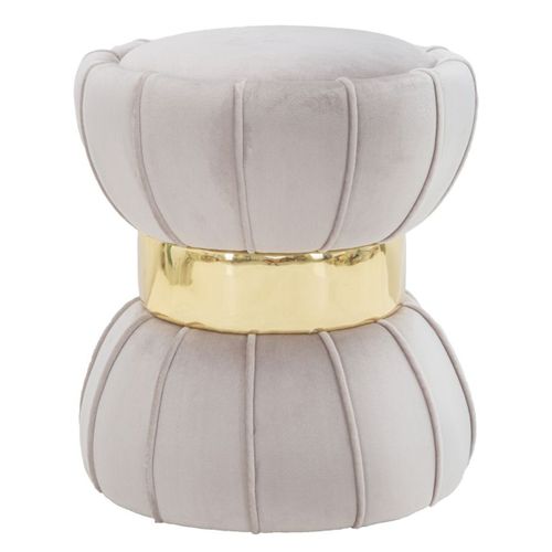 Pouf Mf359, Tissu, Gris, 40x40x44 Cm