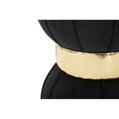 Pouf Mf360, Tissu, Noir, 40x40x44 Cm