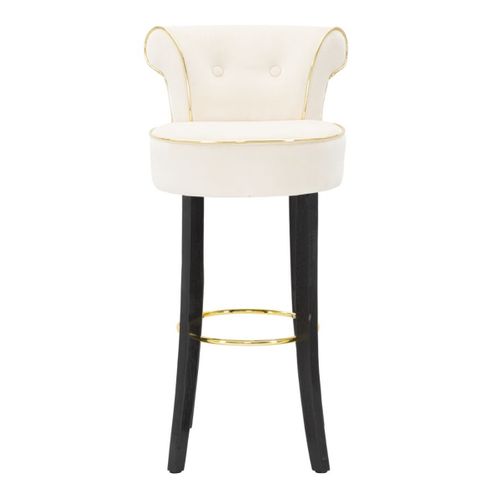 Tabouret Haut Mf440, Métal, Beige, 46x48x96 Cm
