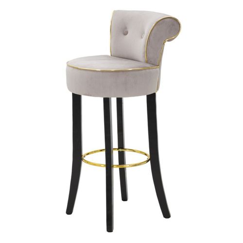 Tabouret Haut Mf441, Métal, Gris, 46x48x96 Cm